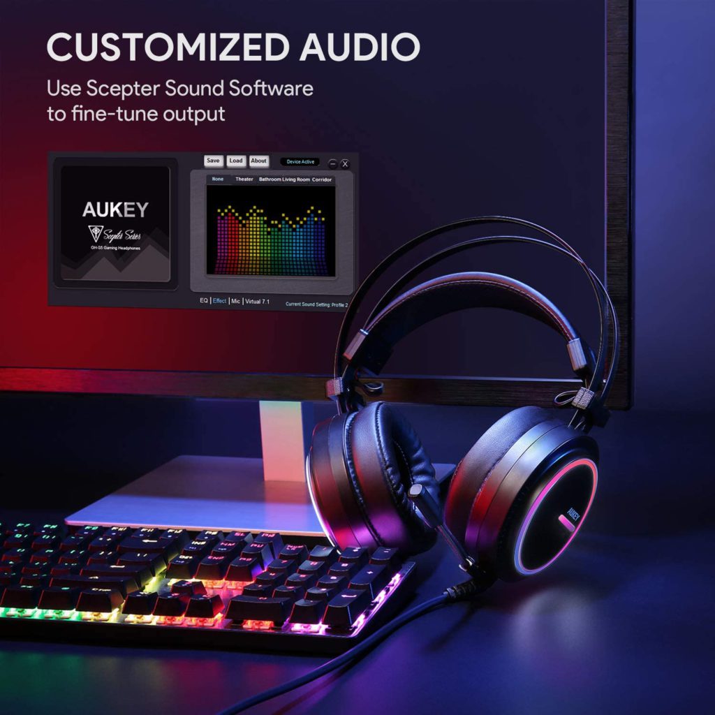 Aukey gaming headset discount usb surround 7.1